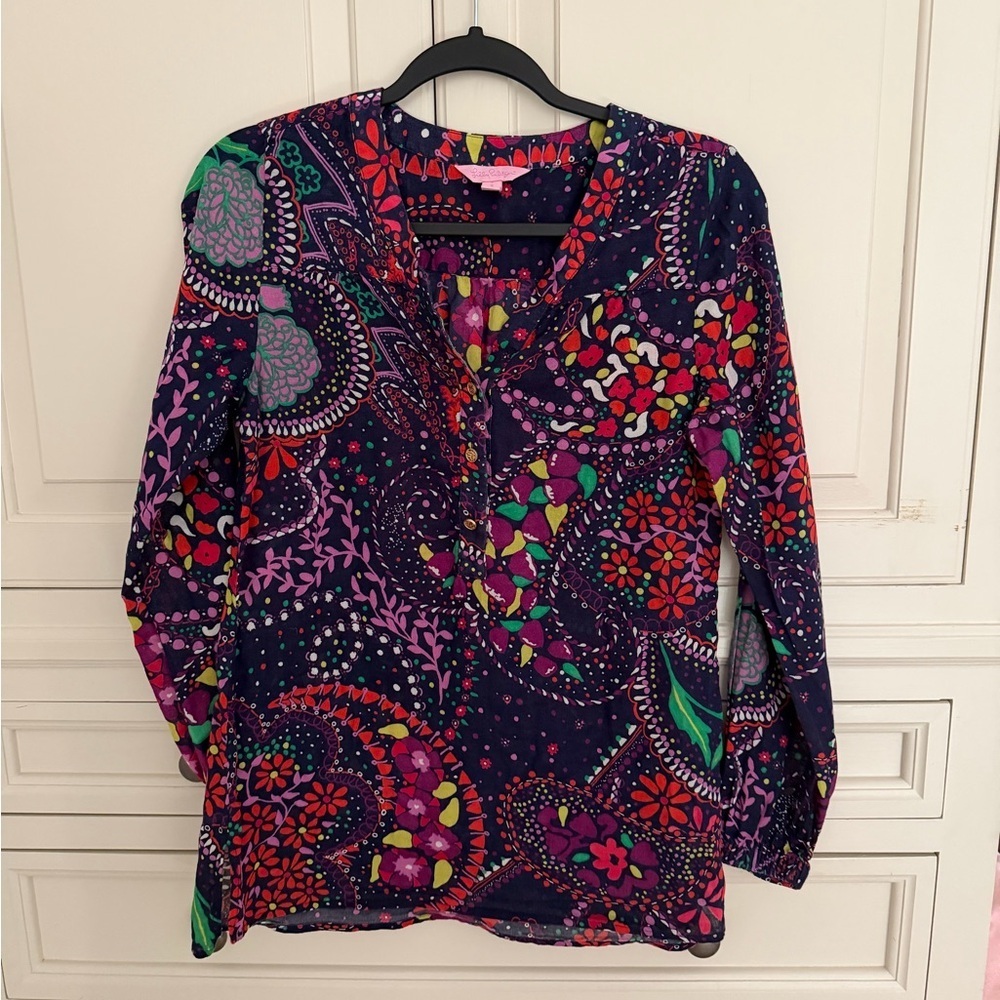 Lilly Pulitzer Multicolor Paisley Blouse - Picture 1 of 6
